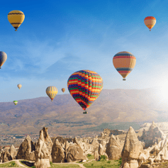 Hot air balloons in Cappadocia.
